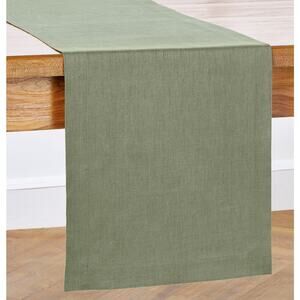 Solino Home 14x90inch Oil Green Fete 100% Linen Table Runner Minimalist OS32-29